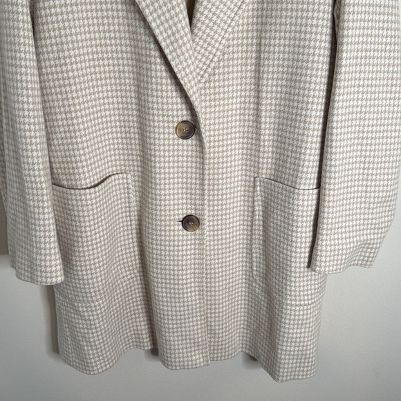 Zara Tan and White Houndstooth Blazer Size XS - Picture 5 of 7